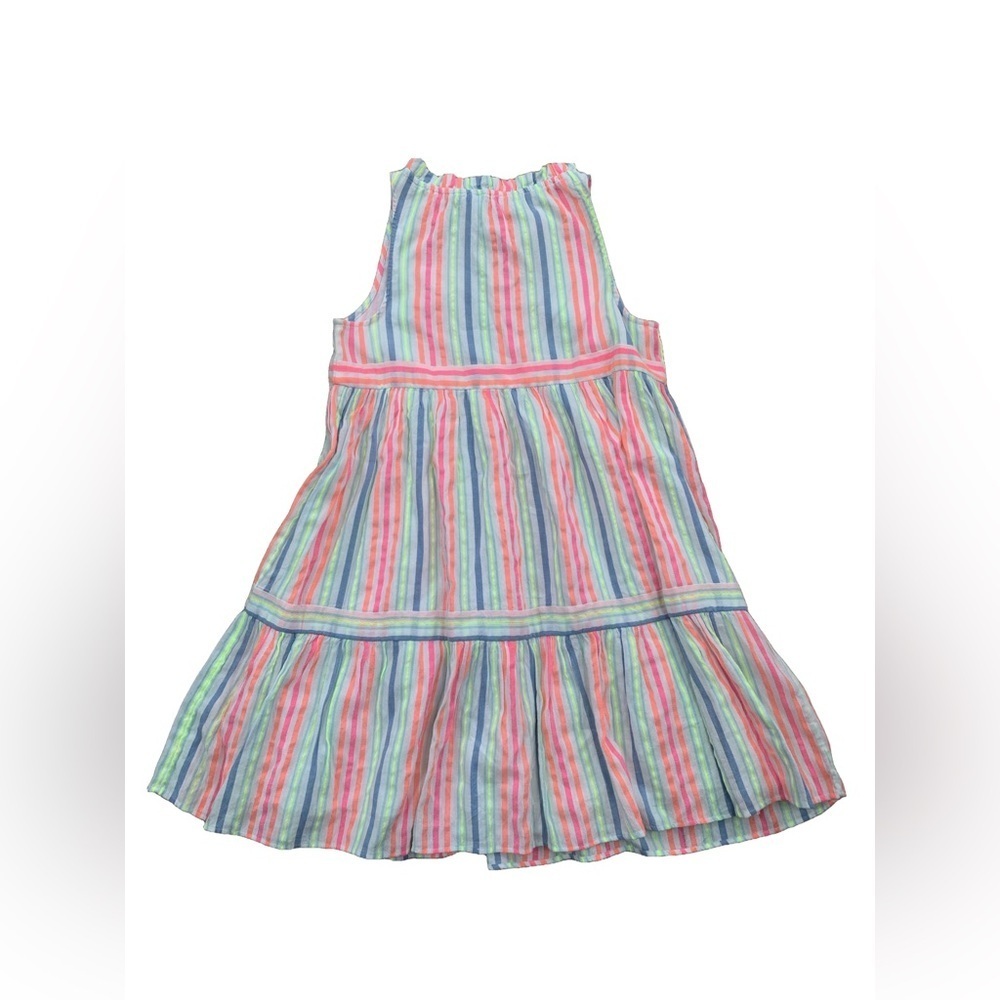 Vineyard Vines NWT Size XL, 16, Tiered Neon Striped Dress - Picture 2 of 6